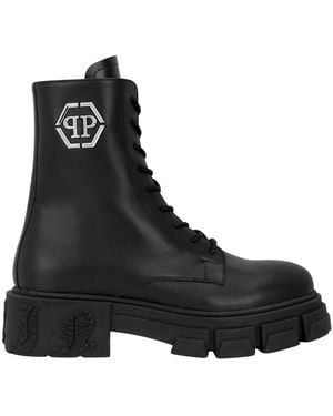 Philipp Plein Lace-Up Boots - Negro