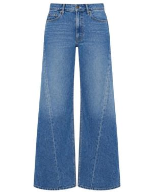 Mother Wide Jeans - Bleu
