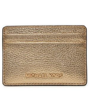 Michael Kors Accessoires ,Geel ,Leer Gouden Jet Set Kaarthouder - Metallic