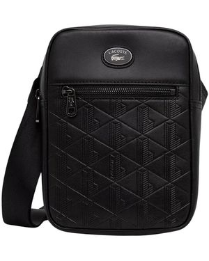 Lacoste Monogram Satchel - Schwarz