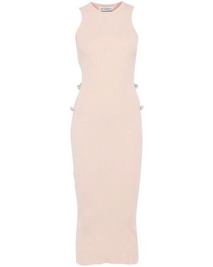 Mach & Mach Beige cut-out crew neck kleid - Pink