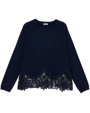 Oltre Round-Neck Knitwear - Azul
