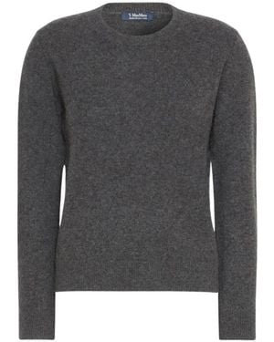 Max Mara Gebreide Trui Van Yakwol Met Ronde Hals - Grijs