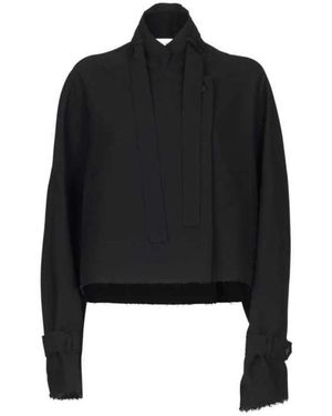 Isabel Benenato Blouson Laine Croisé Sangle - Schwarz
