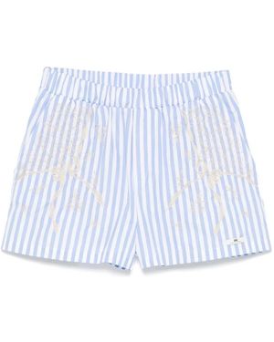Elisabetta Franchi Himmelblaue Bestickter Perlenrock