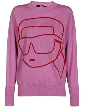 Karl Lagerfeld Round-Neck Knitwear - Roze