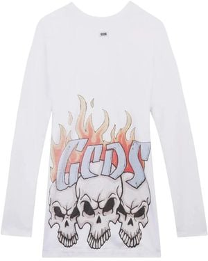 Gcds Long Sleeve T-Shirts - White