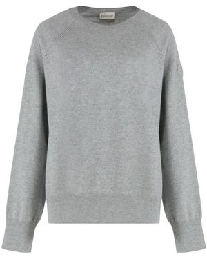 Moncler Cashmere Trui Met Ronde Hals - Grijs
