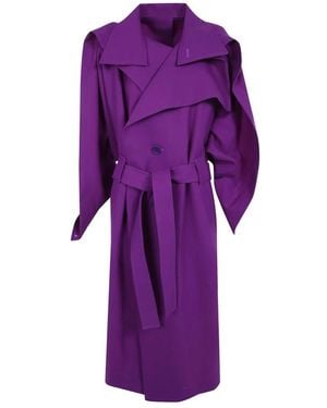 Issey Miyake Belted Coats - Morado