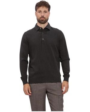 Profuomo Polo One Piece Ls Basic - Schwarz