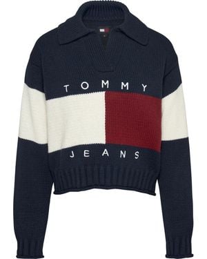 Tommy Hilfiger V-Neck Knitwear - Blue