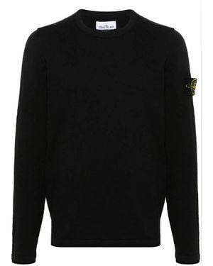 Stone Island Round-Neck Knitwear - Black
