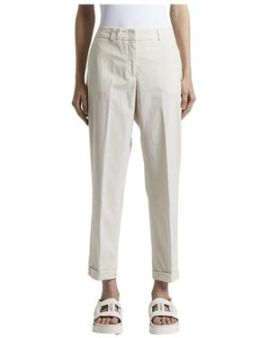 Peserico Slub Stretch Baumwoll-Canvas-Hose - Natur