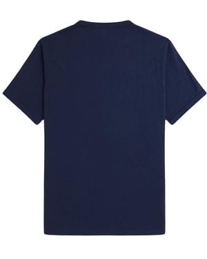 Fred Perry Ringer Blau Baumwolle Sportliches T-Shirt