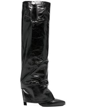 The Attico Schoenen ,Zwart ,Leer Leon Over-Knee Laarzen