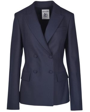 Semicouture Jassen ,Blauw ,Dubbele-Breasted Blazer