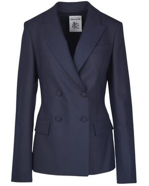 Semicouture Zweireihiger Blazer - Blau