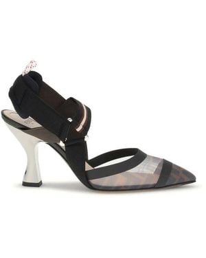 Fendi Schoenen ,Zwart ,Leer Mesh Colibrì Pumps