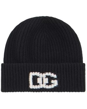 Dolce & Gabbana Strickmütze Mit Logo - Schwarz