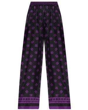 Dolce & Gabbana Zijden Broek Met Monogram - Blauw