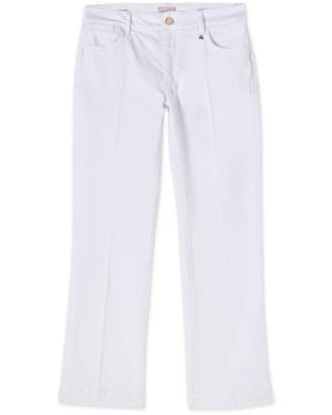 Oltre Hose Aus Baumwoll-Twill - Weiß