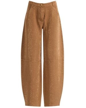 Elisabetta Franchi Tapered Trousers - Brown