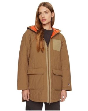 Champion Jassen ,Bruin ,Outdoor Gewatteerde Jas Met Capuchon