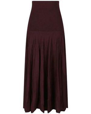 Rabanne Wool Knit Maxi Rok - Paars