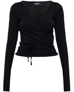 DSquared² Strickjacke Mit Lurexfaden - Schwarz