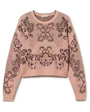 Twinset Round-Neck Knitwear - Marrón