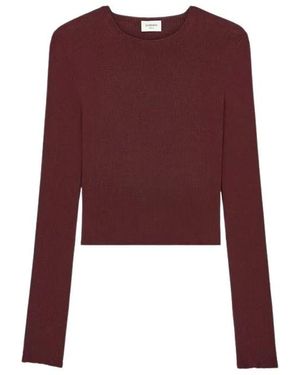 Saint Laurent Round-Neck Knitwear - Rojo