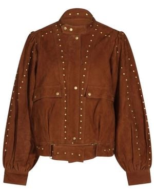 FARM Rio Leather Jackets - Brown