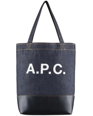 A.P.C. Tassen ,Blauw ,Leer Axel Tote