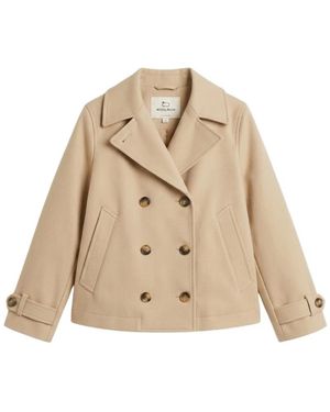 Woolrich Tech Cotton Peacoat - Natur