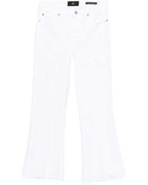 7 For All Mankind Cropped Dojo Raw Cut Flared Jeans - Weiß