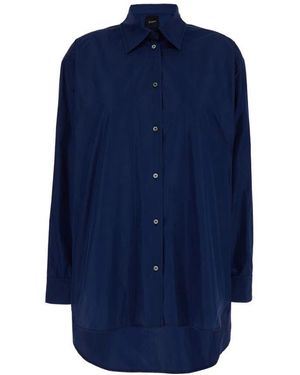 Plain Units Oversize taffeta shirt - Blau