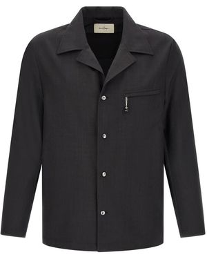Second/Layer Overhemden ,Grijs ,Wol Fairmont Safari Shirt - Zwart