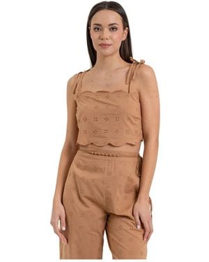Kocca Sleeveless Tops - Brown