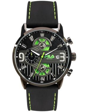 Fila Herrenuhr Chronograph Silikon Armband Style 38-175 - Grün
