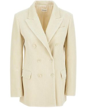 P.A.R.O.S.H. Double-Breasted Corduroy Jacket - Naturel