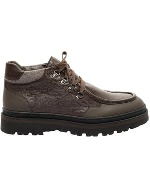 Testoni Lace-Up Boots - Marron