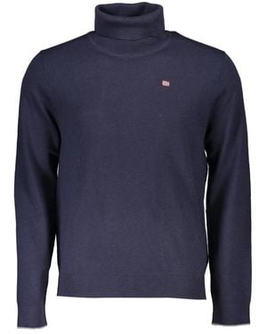Napapijri Jersey Azul De Manga Larga Y Cuello Alto, Mujer, Talla
