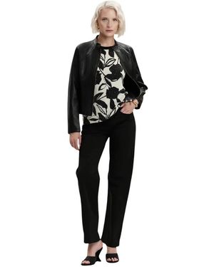 White Wise Jassen ,Zwart ,Leer Faux Leather Jacket
