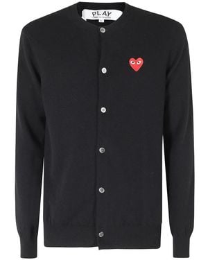 COMME DES GARÇONS PLAY Roundneck Cardigan Emblem - Zwart