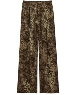 Ba&sh Broeken ,Veelkleurig ,Fluid Wijde Broek - Naturel