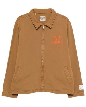 GALLERY DEPT. Hoodies & Sweatvesten ,Bruin ,Katoen Point Collar Zip Sweatshirt