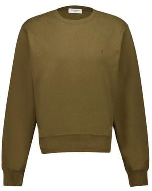 Saint Laurent Bestickter Pesto Pullover - Grün