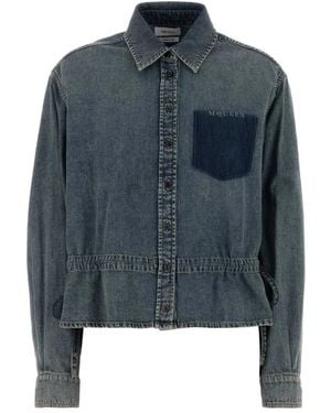 McQueen Chambray Shirt Jacket - Blauw