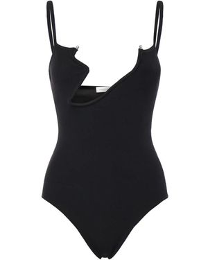 Christopher Esber Odessa Arced Gebreide Bodysuit - Zwart