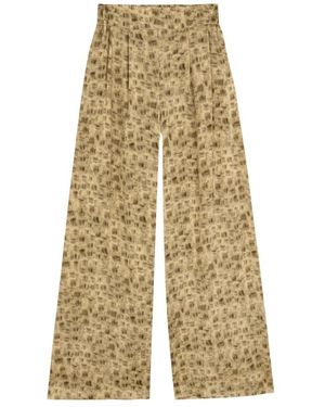 Cortana Cassiopea Cupro Wijde Broek - Naturel